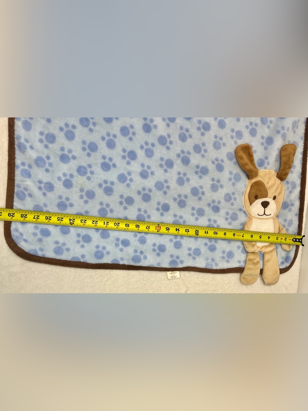 Koala Baby Brown Blue Paw Print 3D Puppy Dog Baby Security Blanket Lovey Fleece - Picture 6 of 9